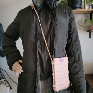 Elegant Pink Quilted Leather Gold Chain Bag